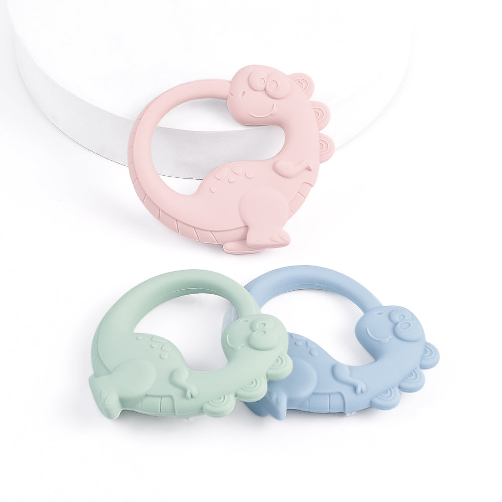 Food Grade Silicone Baby Dinosaur Teether Molar Teething Toys