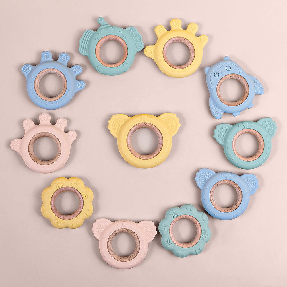 BPA Free Cute Baby Silicone Teether Teething Pendant Nursing Teeth