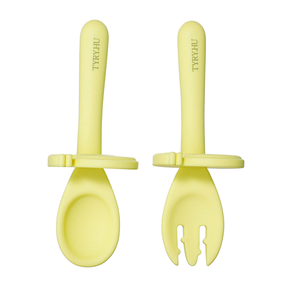 Baby Silicone Spoon Fork Set 100% Food Grade Silicone & BPA-Free