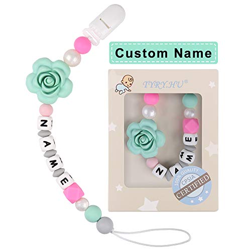 Baby Name Green Rose Pacifier Clip - TYRY.HU