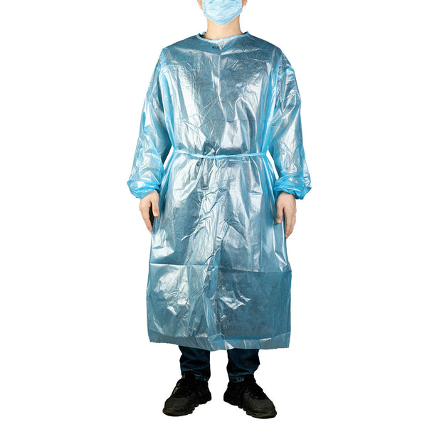 MCGMITT Surgical Gown Protective Suit Polyethylene Workwear Medical Grade PE Coated Clothing for Men and Women. Lightweight, Breathable