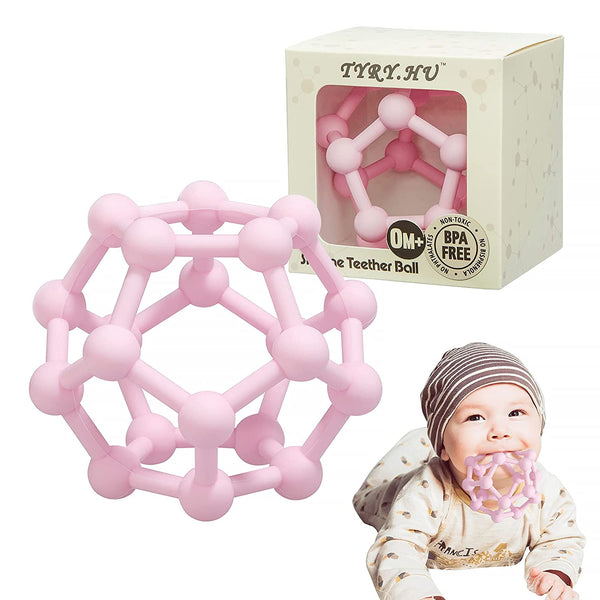 TYRY.HU Baby Teething Toys Easy to Hold for Sensory Soothie Teether Gifts (Ball)
