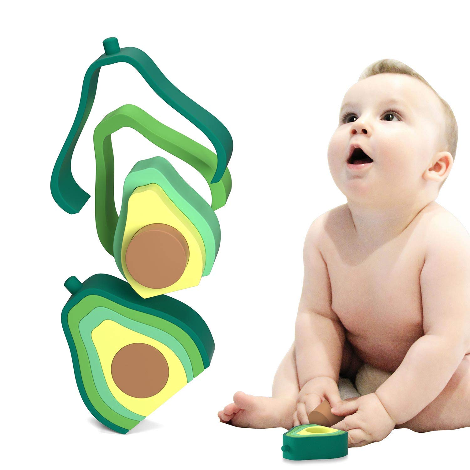 Baby Stacking and Teething Educational Toys Avocado Shape TYRYHU