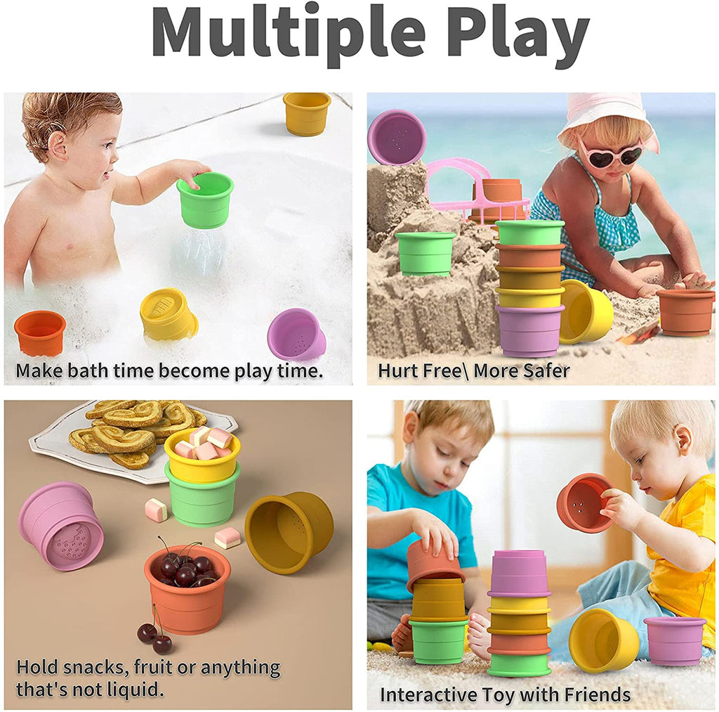 Toddler Stacking Bath Cup Toys, Baby Stackable Nesting Cups For 6+