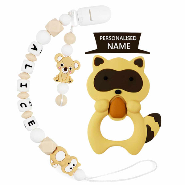 Raccoon Baby Name Personalized Pacifier Clip - TYRY.HU